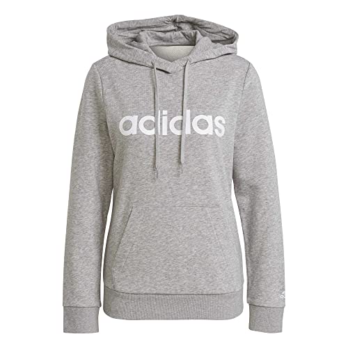 adidas Damen W Lin Ft Hd Hoodie, Mehrfarbig (Brgrin/weiß), S von adidas