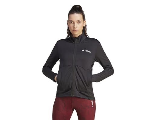 adidas Damen W MT Lt FL Ja Fleecejacke, Schwarz, L von adidas