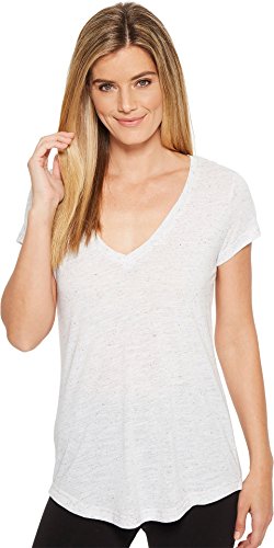 adidas Damen Winners Melange V-Neck T-Shirt, Weiß, Large von adidas