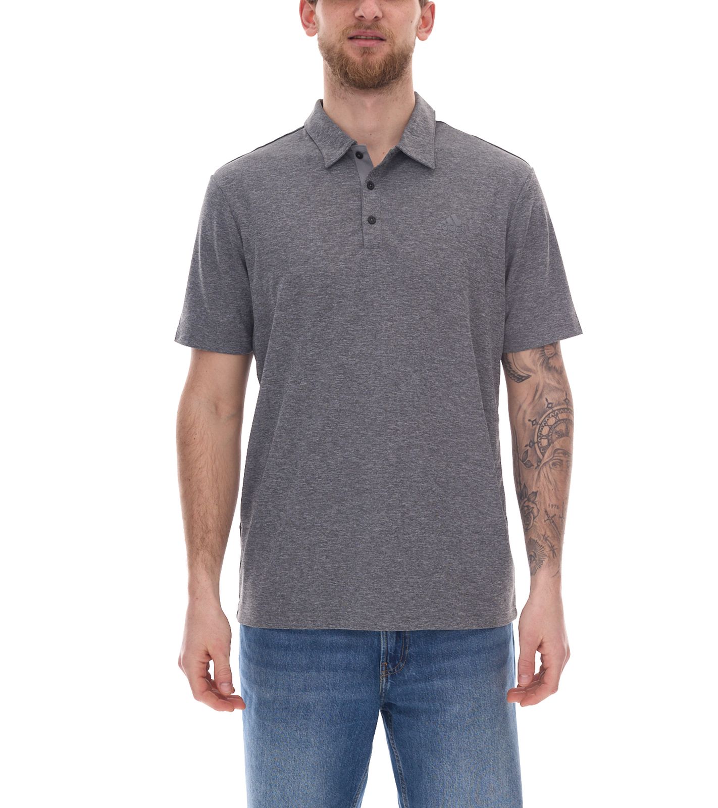 adidas Drive Polo Heather Herren Polo-Shirt mit AeroReady nachhaltiges Sport Golf-Hemd H56773 Anthrazit von adidas