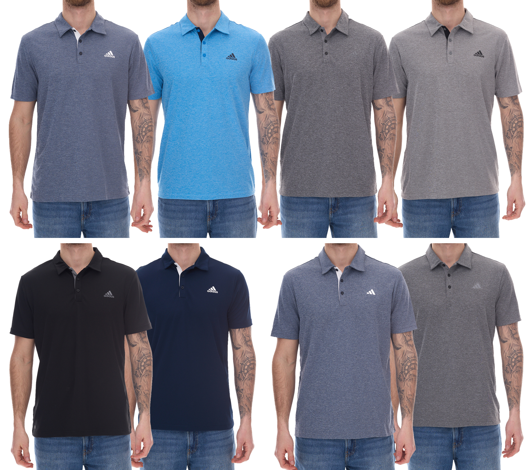 adidas Drive Polo oder Drive Polo Heather Herren Polo-Shirt mit AeroReady nachhaltiges Sport Golf-Hemd in Grau, Blau, Schwarz von adidas