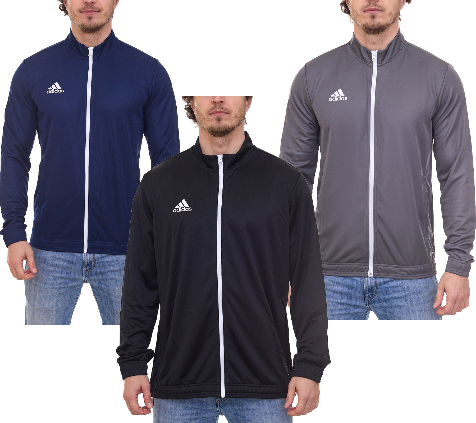 adidas Entrada 22 Herren Trainings-Jacke Sport-Jacke AEROREADY Technologie in Grau, Schwarz, Navy von adidas