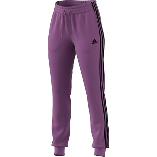 adidas Essentials Damen-Hose, Fleece, schmal zulaufend, Übergröße, Semi Pulse Lilac-Black, Groß von adidas