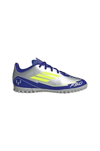 adidas F50 Club Football Boots Turf Fußballschuhe, Silver met./solar Yellow/Lucid Blue, 21 EU von adidas