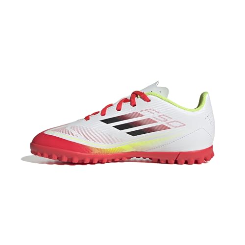 adidas F50 Club Football Boots Turf Kids Fußballschuhe, Cloud White/Core Black/Solar Yellow, 32 EU von adidas