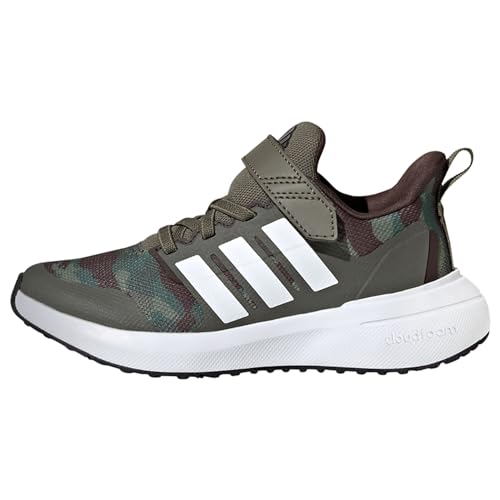 adidas Fortarun 2.0 Cloudfoam Elastic Lace Top Strap Shoes-Low (Non Football), Olive strata/FTWR White/Dark Brown, 28 EU von adidas