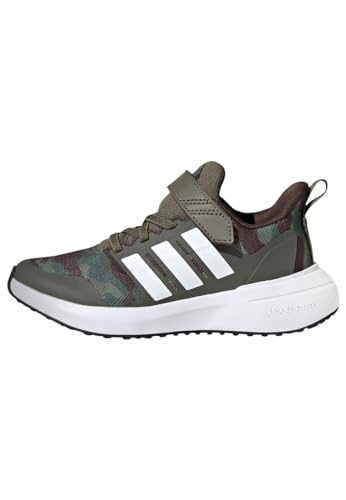 adidas Fortarun 2.0 Cloudfoam Elastic Lace Top Strap Shoes-Low (Non Football), Olive strata/FTWR White/Dark Brown, 28 EU von adidas