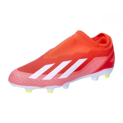 adidas Fußball - Schuhe Kinder - Nocken X Crazyfast League LL FG Solar Energy Kids rotweissgelb 36 2/3 von adidas