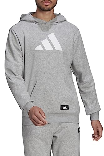 adidas Fußball - Textilien - Sweatshirts Three Bar Future Icons Hoody grau M von adidas