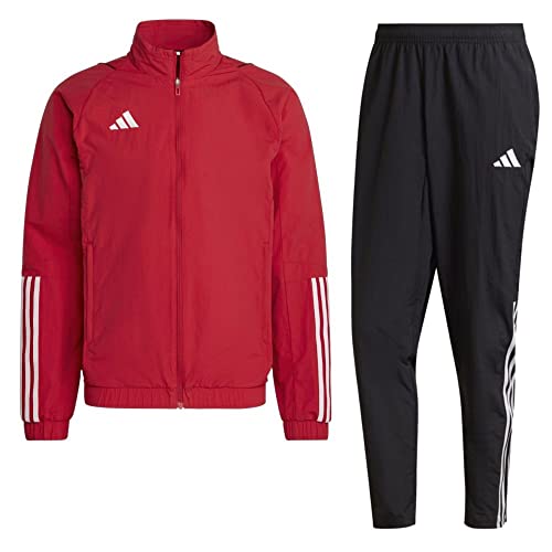 adidas Fußball Tiro 23 Competition Präsentationsanzug Jacke Hose Herren rot schwarz Gr S von adidas