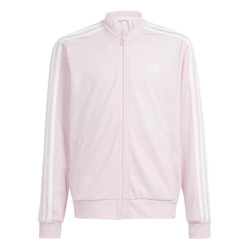 adidas Girl's Essentials 3-Stripes Track Suit Trainingsanzug, Clear pink/White/White, 11-12 Years von adidas