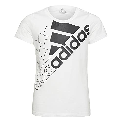 Adidas Girl's G Logo T1 T-Shirt, White/Black, 5-6A von adidas