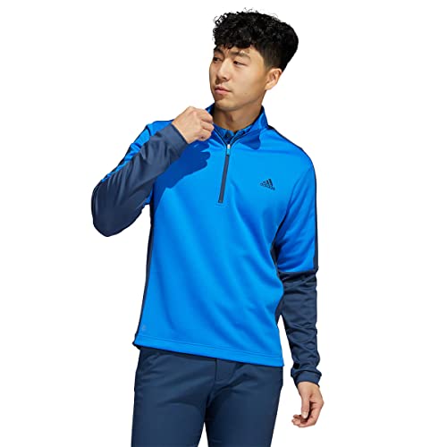 Adidas Golf Herren Farbblock 1/4 Zip Pullover - Blau Rush/Crew Marine - XL von adidas