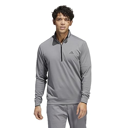 adidas Herren Viertelreißverschluss Sweatshirt (Langarm), Grey Three/Black, M von adidas