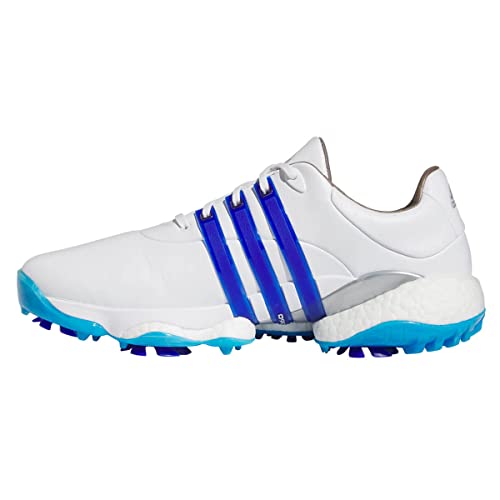 adidas Golf Herren Tour360 Spiked Leder Golfschuhe - Weiß/Blau/Silber - UK 8.5 von adidas