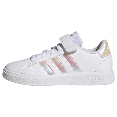 adidas Grand Lifestyle Court Elastic Lace and Top Strap Shoes Sneaker, FTWR White/Iridescent/FTWR White, 39 1/3 EU von adidas