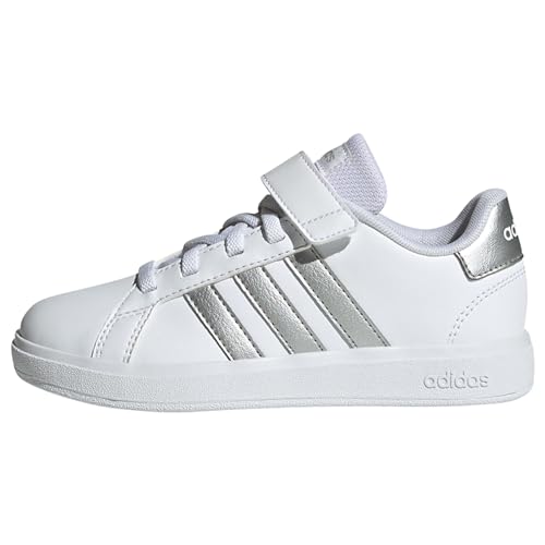 adidas Unisex Kinder Grand Court Sneakers, Ftwr White/Matte Silver/Matte Silver, 28 EU von adidas