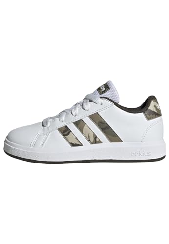 adidas Grand Court 2.0 Shoes Kids Tennisschuhe, Cloud White/Olive/Cloud White, 30.5 EU von adidas