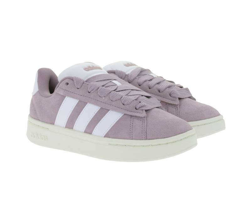 adidas Grand Court Alpha Damen Sneaker mit Cloudfoam-Technologie Freizeit-Schuhe Schnür-Schuhe IH3848 Lila/Weiß von adidas