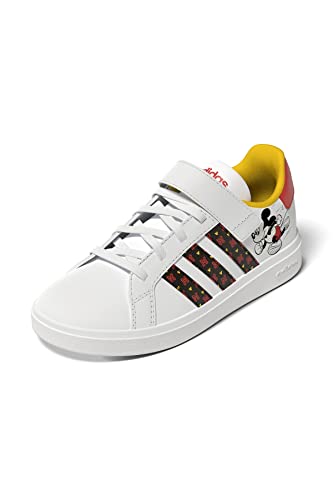 ADIDAS Grand Court Mickey EL K Sneaker, FTWR White/core Black/Better Scarlet, 31 EU von adidas
