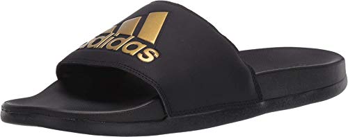 adidas Herren Adilette Comfort Slides Rutsche, Core Black/Gold Metallic/Core Schwarz, 48 EU von adidas