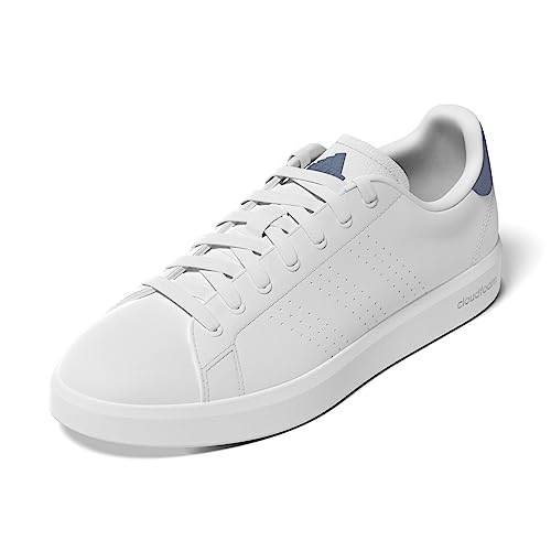 adidas Herren Advantage Premium Leather Shoes Sneakers, FTWR White FTWR White Crew Blue, 47 1/3 EU von adidas