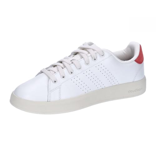 adidas Herren Advantage Premium Leather Shoes Sneakers, Core White Core White Bright Red, 47 1/3 EU von adidas