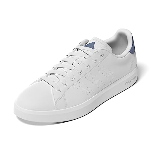 adidas Herren Advantage Premium Leather Shoes Sneakers, FTWR White FTWR White Crew Blue, 39 1/3 EU von adidas