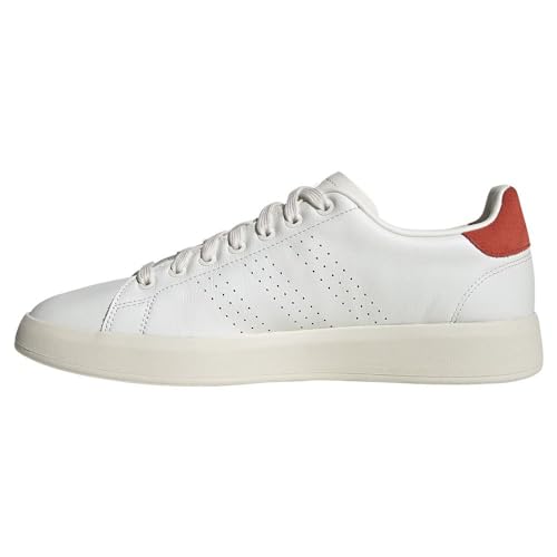adidas Herren Advantage Premium Leather Shoes Sneakers, Core White Core White Bright Red, 49 1/3 EU von adidas
