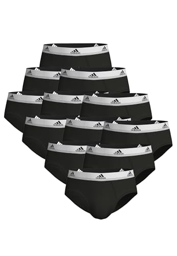 adidas Herren Basic Brief Slips Unterhose Pant Unterwäsche 12er Pack, Farbe:Black2, Bekleidungsgröße:L von adidas