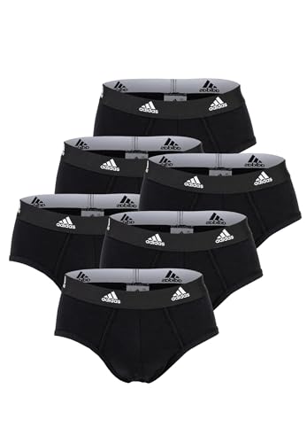 adidas Herren Basic Brief Slips Unterhose Pant Unterwäsche 6er Pack, Farbe:Black, Bekleidungsgröße:M von adidas