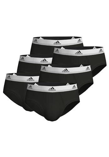 adidas Herren Basic Brief Slips Unterhose Pant Unterwäsche 6er Pack, Farbe:Black2, Bekleidungsgröße:L von adidas