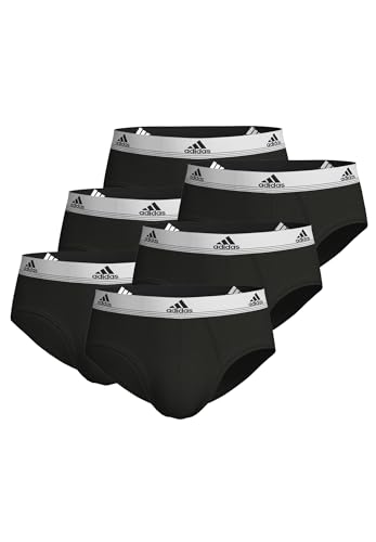 adidas Herren Basic Brief Slips Unterhose Pant Unterwäsche 6er Pack, Farbe:Black2, Bekleidungsgröße:M von adidas