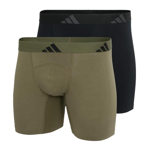 adidas Herren Boxer Brief (2PK) -Active Flex Cotton Ergonomic Boxershorts, 901 Assorted, M (2er Pack) von adidas