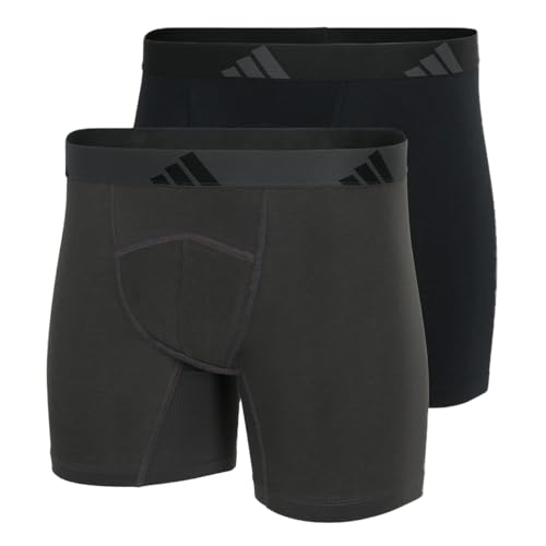 adidas Herren Boxer Brief (2PK) -Active Flex Cotton Ergonomic Boxershorts, 902 Assorted, L (2er Pack) von adidas