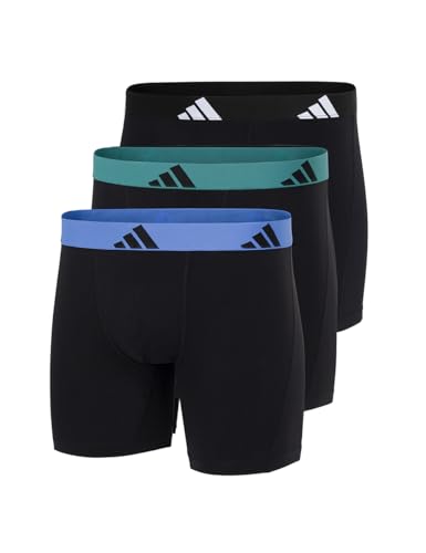 adidas Herren Boxer Brief (3PK) -Active Flex Cotton-Bequeme Unterwäsche Shorts/Pants, 907 Assorted, S von adidas