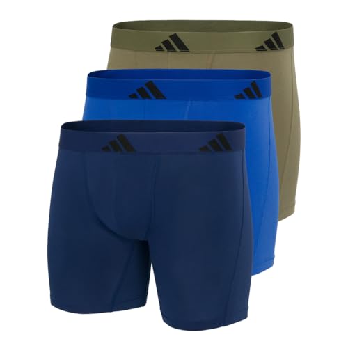 adidas Herren Boxer Brief (3PK) -Active Flex Cotton Boxershorts, 901 Assorted, S (3er Pack) von adidas