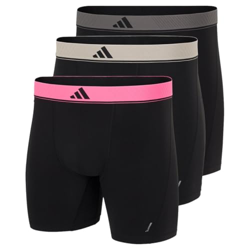 adidas Herren Boxer Brief (3PK) -Active Micro Flex Eco-Bequeme Unterwäsche Shorts/Pants, 908 Assorted, L von adidas
