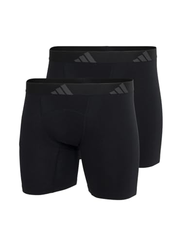 adidas Herren Boxershorts 2er Pack Boxer Brief (2PK) -Active Flex Cotton Ergonomic Unterwäsche, Black_4AM005, M von adidas