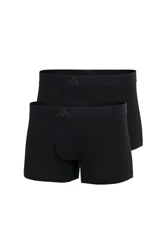 adidas Herren Boxershorts 2er Pack-Low Rise Trunk (2PK) -Active Flex Cotton 3 Stripes Unterwäsche, Black_4AM008, L von adidas