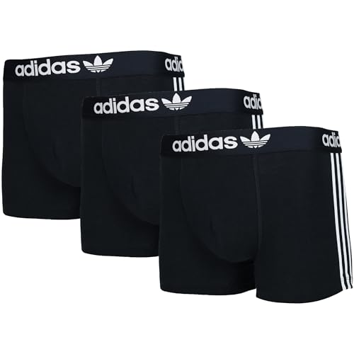 adidas - Herren Boxershorts - Atmungsaktive Baumwolle - 3-Stück (Schwarz M) von adidas