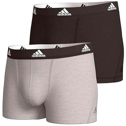 adidas - Herren Boxershorts - Atmungsaktive Baumwolle - Flexibler Gummizug - 2 Stück (Schwarz, Grau M) von adidas