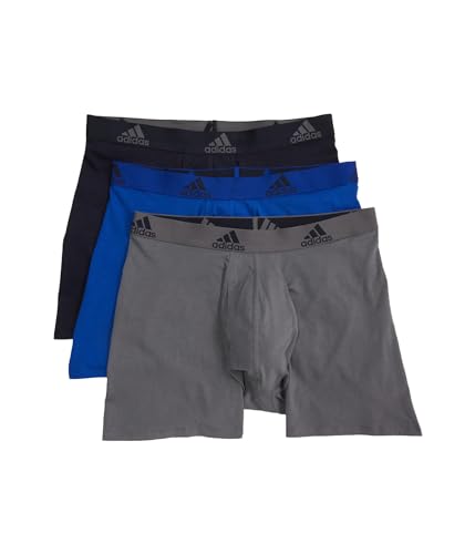 adidas Herren-Boxershorts aus Stretch-Baumwolle (3er-Pack) für aktiven Komfort und ganztägigen, Team Royal Blue/Onix Grey/Legend Ink Blue, XXL von adidas