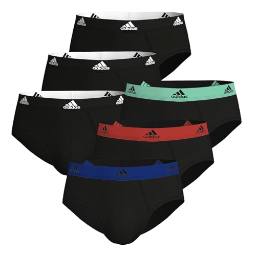 adidas Herren Briefs Slips Unterhosen Active Flex Cotton 6er Pack, Farbe:Schwarz, Größe:XL, Artikel:-074 Multi Black von adidas