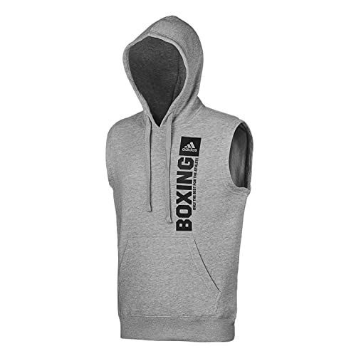 adidas Herren Community Vertical Hoody Sleeveless Boxing Kapuzenpullover ärmellos, Grau/Schwarz, M von adidas