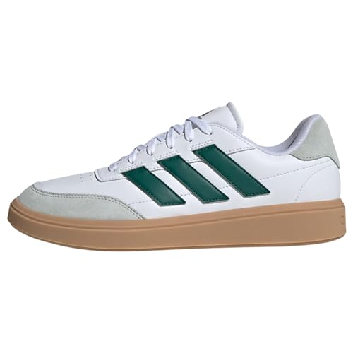 adidas Herren Courtblock Sneaker, FTWR White/Collegiate Green/Wonder Silver, 44 2/3 EU von adidas