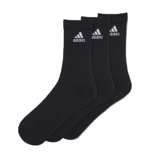 adidas Herren Damen Trainings 3S CREW Sport Socken 3er Pack Schwarz DZ9357 NEU, Farbe:Schwarz, Größe:M / 40 - 42 von adidas