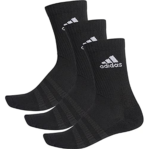 adidas Herren Damen Trainings 3S Tennissocken Sport Crew Socken 3er Pack DZ9357, Farbe:001 / Black/Schwarz, Größe:L / 43-45 von adidas