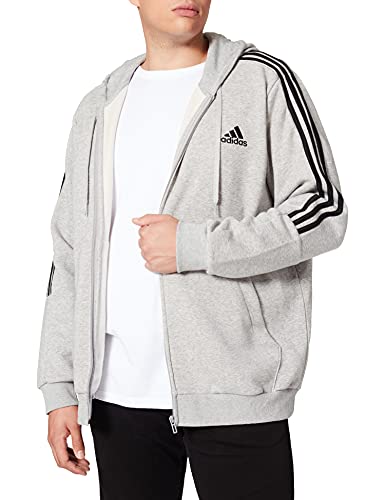 Adidas Herren Essentials Cut 3-Stripes Kapuzensweat, Mgreyh/Black, XS von adidas