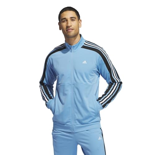 adidas Herren Essentials Tricot Regular Color Block Track Jacket Sweatshirt, hellblau, M adidas Herren Essentials Tricot Regular Color Block Track Jacket Sweatshirt, hellblau, M von adidas